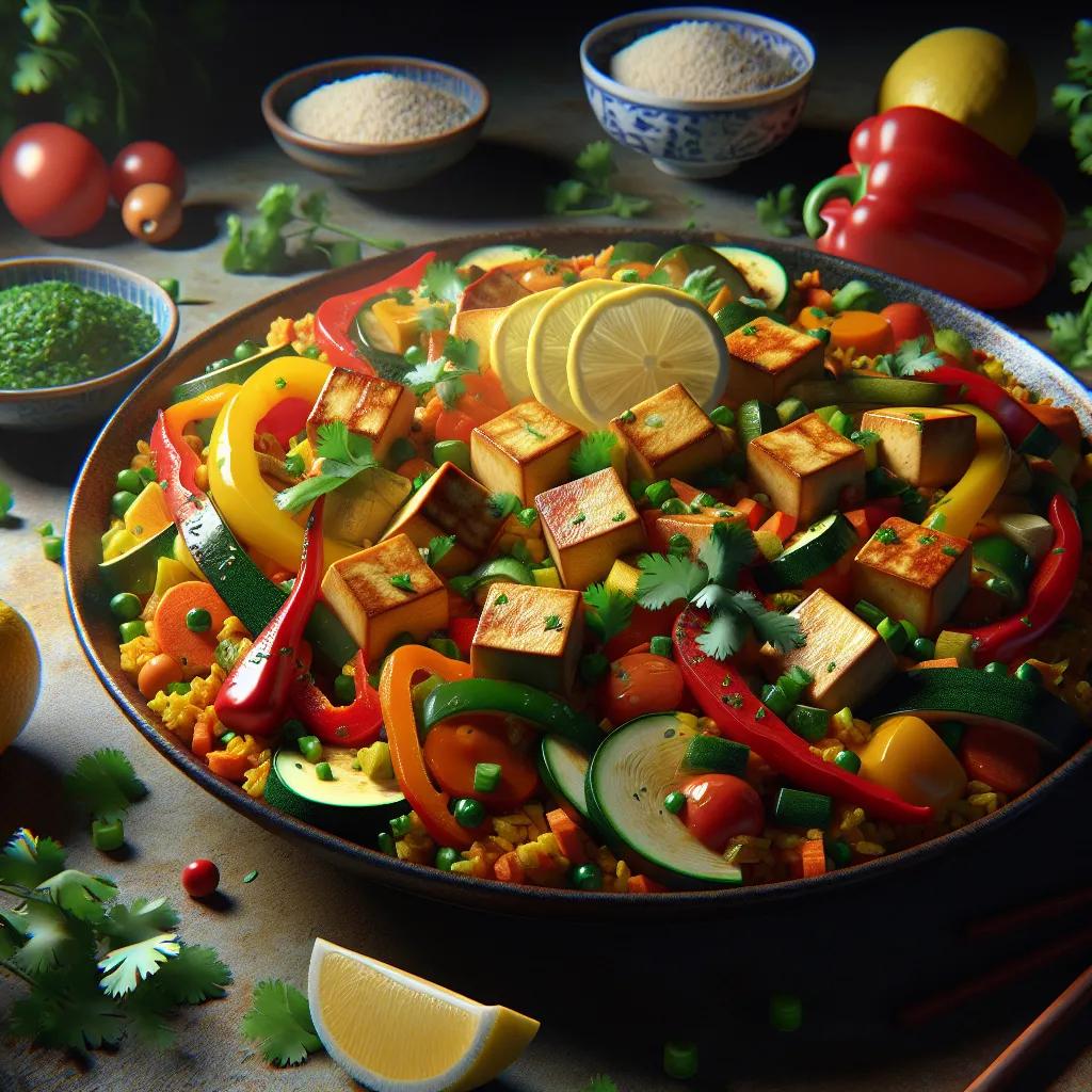 TCM-inspirierte Gemüsepaella mit Tofu
