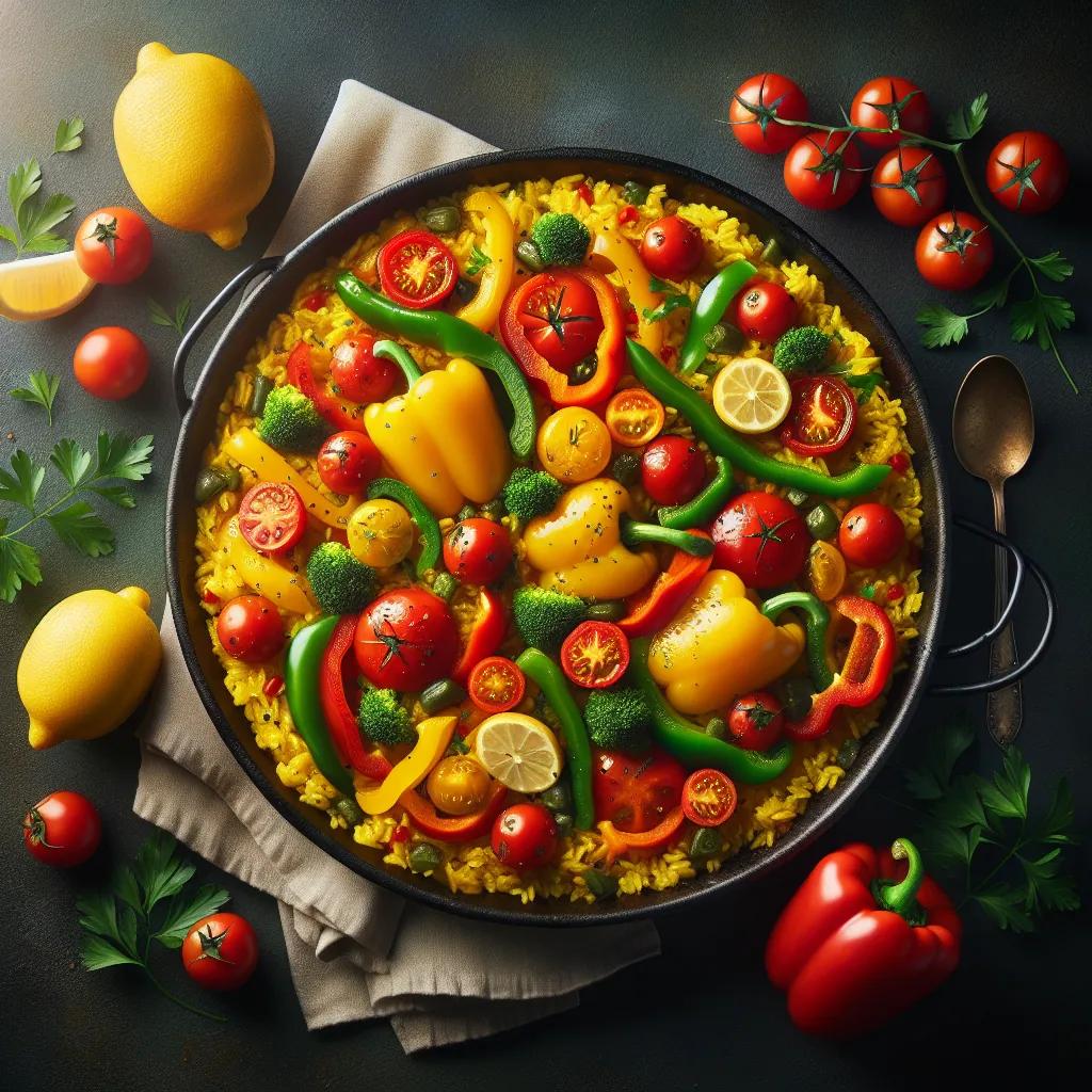 Bunte Vegetarische Paella