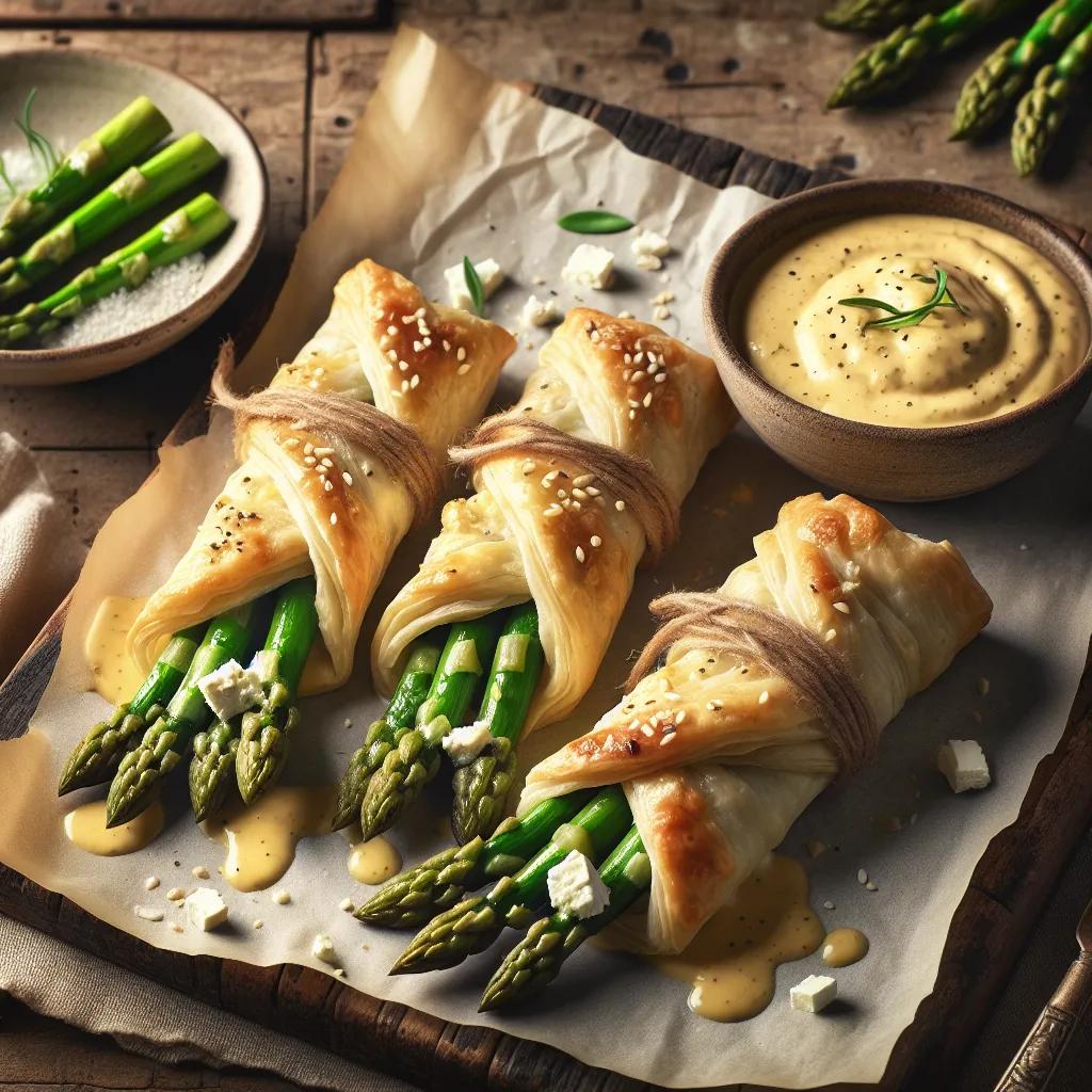 Spargel im Blätterteig mit Feta