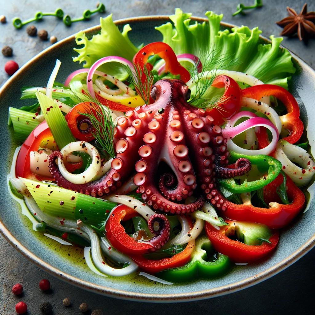 Tintenfischsalat mit Gemüse