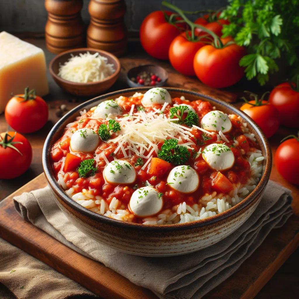 Tomaten-Mozzarella-Reisgericht