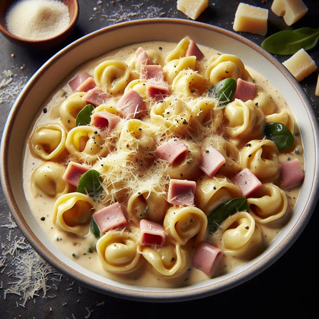 Tortellini mit Schinken-Sahne-Sauce
