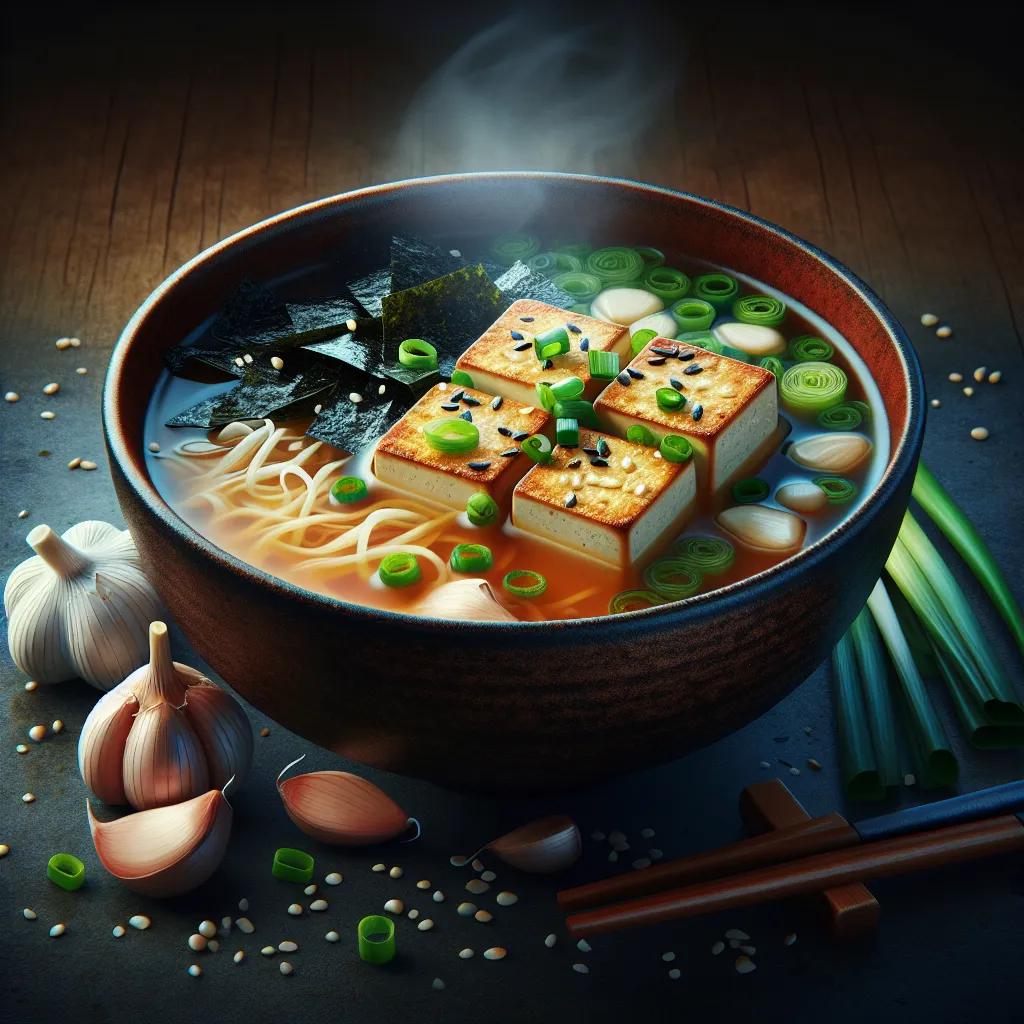 Miso-Suppe mit Knoblauch und Chili