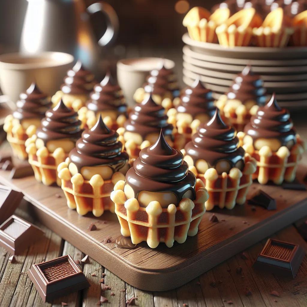 Waffelbecher mit Schokoladenhaube