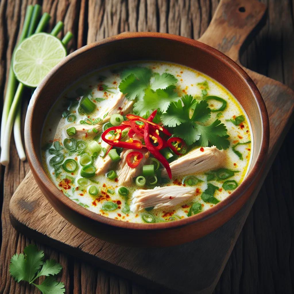 Zitronengras-Kokossuppe mit Huhn